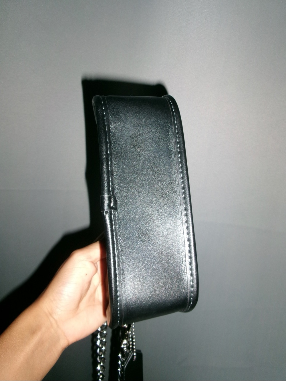 Coach Black Swinger Shoulder bag with silver chain NWOT - Picture 10 of 11